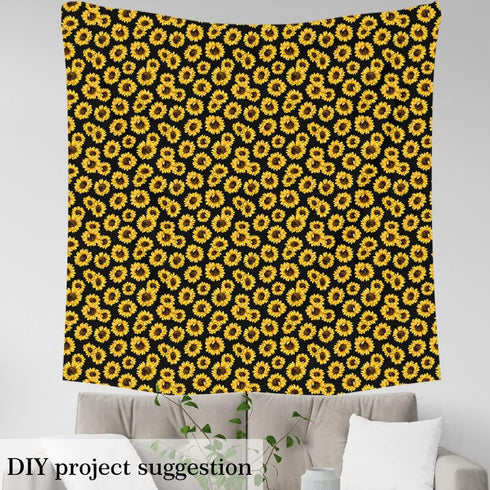 Sunflower Fabric by The Yard 3D Floral Upholstery Fabric Yellow Flowers Indoor Outdoor Fabric Botanical Floral Print Girly Romantic Decorative Fab...