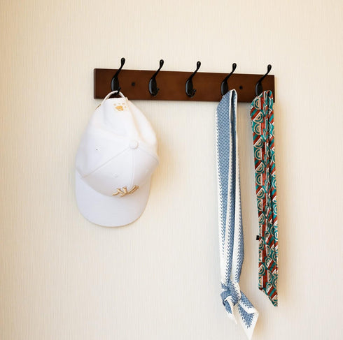 Wall Mount Coat Rack Coat Hooks, Wall hat Hanger,Walnut,2 Pack...