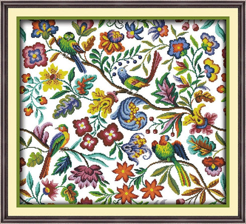 CaptainCrafts Cross Stitch Kits, New Stamped and Counted Fabric Cross Stitching DIY Art DMC Needlecrafts Embroidery Kit for Adults Beginner (White...