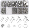 1650Pcs Earring Posts and Backs Jump Rings Kit Hypoallergenic Earring Studs Butterfly Earring Backs and Rubber Earring Backs Earrings DIY for Jewe...