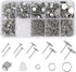 1650Pcs Earring Posts and Backs Jump Rings Kit Hypoallergenic Earring Studs Butterfly Earring Backs and Rubber Earring Backs Earrings DIY for Jewe...