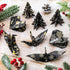 Whaline 60 Sheet Christmas Pattern Paper A5 Size 12 Designs Snowflake Reindeer Christmas Tree Glossy Pattern Paper Black Gold Decorative Craft Pap...
