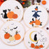 REEWISLY Halloween 4pcs Embroidery Kits with Patterns and Instructions, DIY Adult Beginner Embroidery Kits, Including 4 Plastic Embroidery Rings, ...