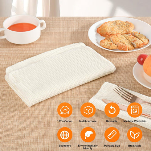 20 Pcs Kitchen Reusable Paper Towels Washable,100% Cotton Cleaning Cloth,10"x12" Flat Waffle Dish Cloth for Cutlery Cleaning & Drying ,Kitchen Tow...