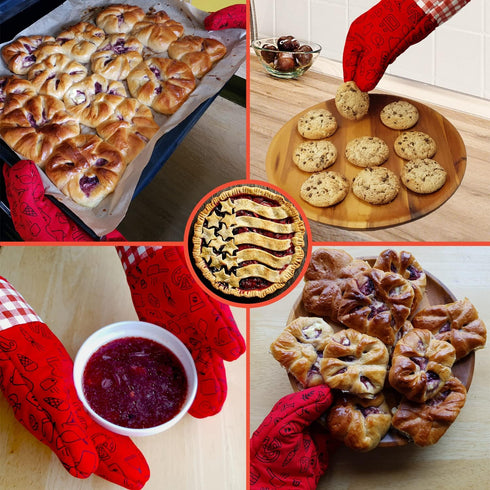 Kitchen Oven Mitts (Ruby)...