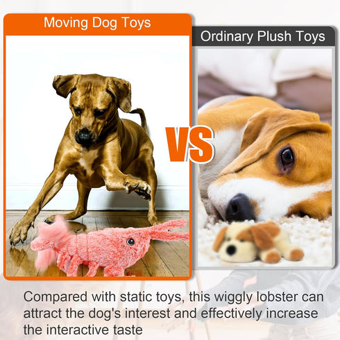 Mity rain Interactive Dog Toys, Wiggly Lobster Dog Toy to Keep Them Busy, Moving Dog Toys for Indoor&Outdoor, Rechargeable Floppy Pet Toys for Sma...