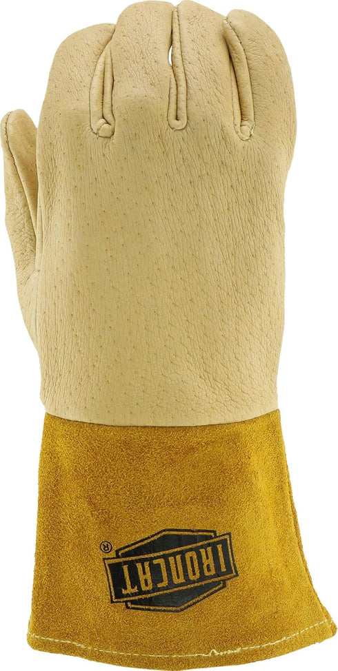 IRONCAT 6021 Pigskin MIG Welding Gloves – Medium, Insulated Top Grain Work Safety Gear, Straight Thumb, Kevlar Construction, Natural...