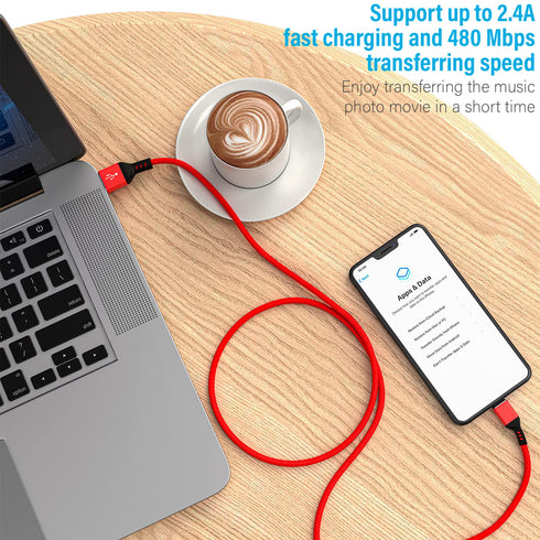 iPhone Charger Cable, Apple MFi Certified 2 Pack 6 FT Red Long Lightning Fast Charging High Speed Data Sync USB Cable Compatible iPhone 14 13 12 1...