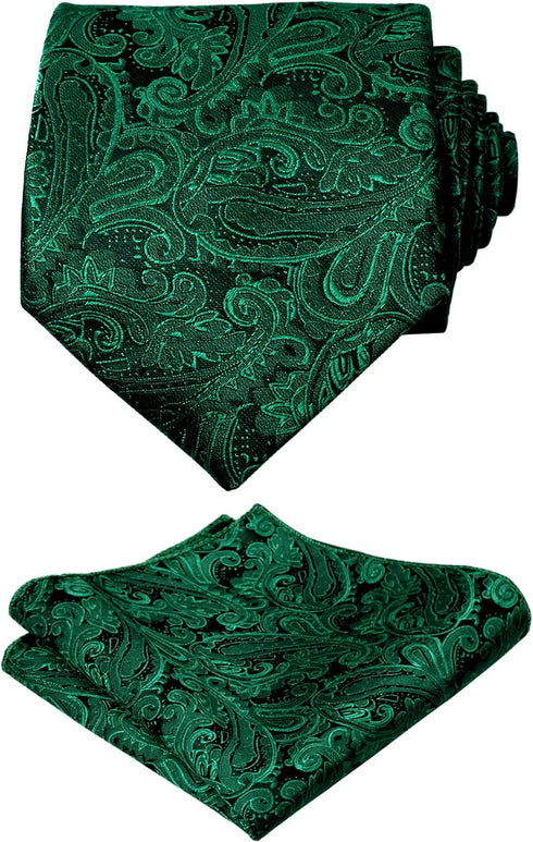 Alizeal Mens Paisley Tie Handkerchief Casual Floral Necktie Set...