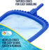 U.S. Pool Supply Professional Heavy Duty Large 15" x 16" Swimming Pool Leaf Skimmer Net - Fine Mesh Netting, Easy Scoop Edge - Fast Cleaning, Debr...