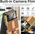 Miimall for Samsung Galaxy Z Flip 4 Case with Strap Ring Holder, Luxury Leather with Electroplating Frame Cover Built-in Camera Lens Film Lanyard ...