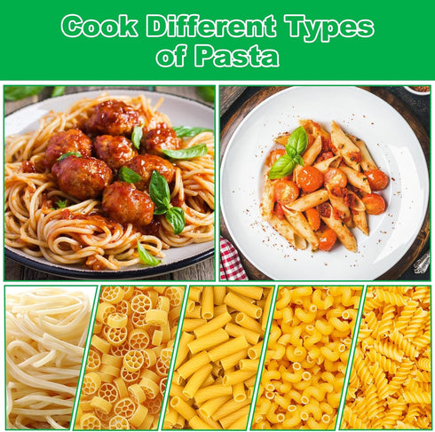 Potahouse® Microwave Pasta Cooker with Strainer Lid, Quick Cooking in 10-15 Min Spaghetti Cooker Microwave Steamer for Dorm Kitchen Offices Colleg...