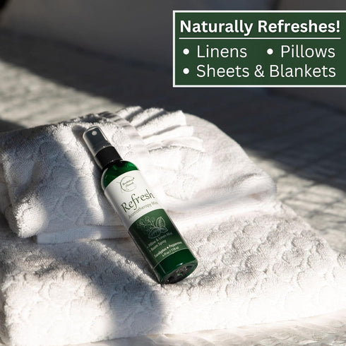 Refresh Aromatherapy Room Spray & Pillow Mist. Peppermint & Eucalyptus Essential Oil Spray, Linen Mist, Natural Car Air Freshener Bathroom Freshen...