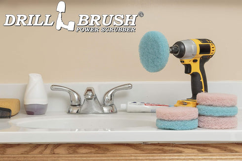 Drill Brush - Cleaning Supplies - Bathroom Accessories - Scrub Pads - Shower Cleaner - Bathtub - Bath Mat – Bathroom Sink - Scrubber - Hard Water ...