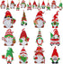 Tudomro 24 Pcs Christmas Diamond Painting Keychains Kit DIY Diamond Painting Ornaments Diamond Art Keychains Hanging 5D Key Ring Rhinestone Pendan...