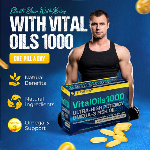 Omega 3 Fish Oil - Premium Burpless Fish Oil Supplement, Ultra Strength DHA & EPA with Omega 3, Natural Fish Oil Capsules (1 Month Supply)...