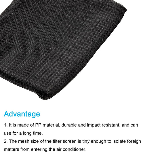 PATIKIL 47.2" x 39.4" Air Conditioner Air Filter Material, Plastic Dustproof Filtering Mesh Screen Replacement for Air Conditioning, Black...