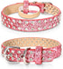 Rhinestone Leather Dog Collar Bling Dog Collars for Small Medium Large Dogs - Soft Microfiber Leather with Adjustable Stylish Sparkly Diamonds Stu...