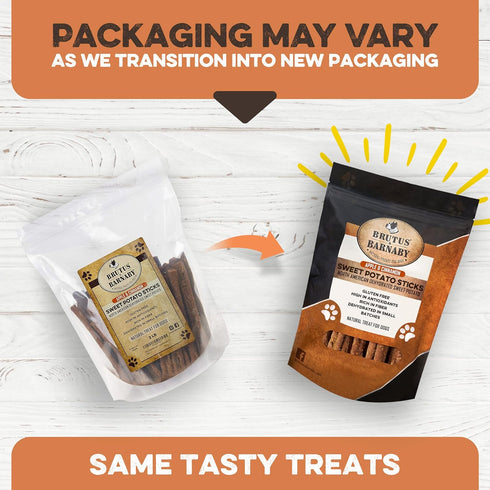 BRUTUS & BARNABY USA Sweet Potato Dog Treats - Crunchy Grain Free Cinnamon Apple Sticks, Promotes Positive Gut Health with Natural Anti-Diarrhea P...