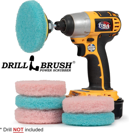 Drill Brush - Cleaning Supplies - Bathroom Accessories - Scrub Pads - Shower Cleaner - Bathtub - Bath Mat – Bathroom Sink - Scrubber - Hard Water ...