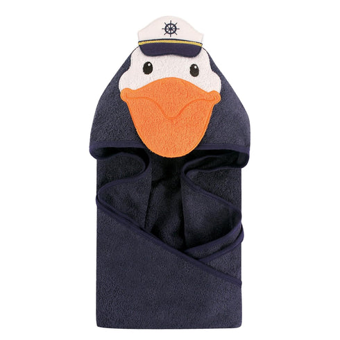 Hudson Baby Unisex Baby Cotton Animal Face Hooded Towel, Pelican, One Size...