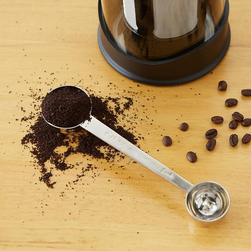 RSVP International Coffee Measuring Spoon, Long Handled Stainless Steel Scoop Multi-purpose for Baking, Ground Coffee, Beans or Loose Leaf Tea, Do...