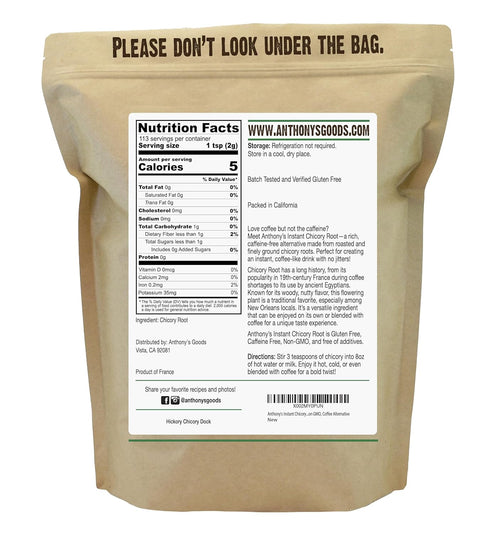 Anthony's Instant Chicory Root, 8 oz, Gluten Free, Caffeine Free, Non GMO, Coffee Alternative...