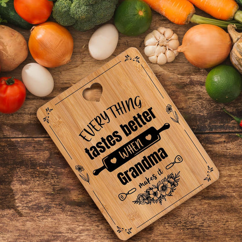 Grandma Birthday Gifts - Engraved Bamboo Cutting Board Gifts for Grandma, Grandma Gifts with Touching Sayings, Birthday Gifts for Grandma Nan Nann...