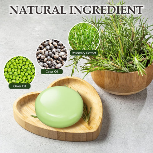 2 in 1 Rosemary Hair Regrowth Shampoo & Conditioner Bar, Prevent Hair Loss Deep Cleansing Rosemary Shampoo Bar for Fine & Oilly Hair & Scalp with ...