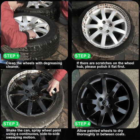 NADAMOO Aluminum Wheel Spray Paint, Semi-gloss Aerosol Car Rim Paint for Recolor and Protection of Metal Surface, Black, 1 Can, 13 Oz...