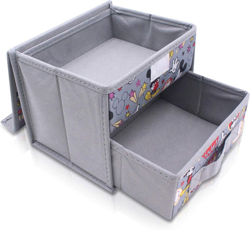 FINEX Gray Mouse Grey Foldable Storage Organizer Box for Desk - with Removable Drawer Collapsible...