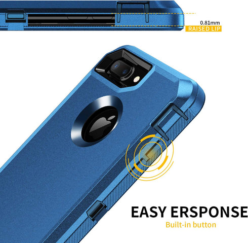 for iPhone 8 Plus,iPhone 7 Plus Case,Built-in Screen Protector, Shockproof 3-Layer Full Body Protection Rugged Heavy Duty High Impact Hard Cover C...