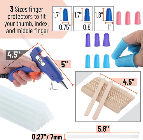 Mr. Pen– Hot Glue Gun Kit, Hot Melt Glue Gun Mini with 20pcs Glue Gun Sticks and 20Wood Craft Sticks and 8Finger Protector, Hot Glue Gun, Glue Gun...