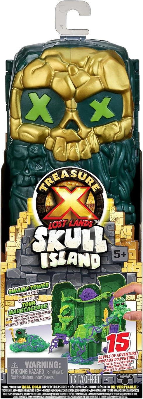 TREASURE X Lost Lands Skull Island Swamp Tower Micro Playset, 15 Levels of Adventure. Survive The Traps and Discover 2 Micro Sized Action Figures....