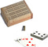 WE Games Wooden Travel Cribbage Board Set, Travel Crib Board with Swivel Top Opening and for Card Storage, 2 Track Cribbage Board Game Set with Ca...