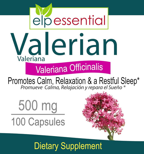 Valerian Root Capsules Organic 500mg Herb Extract Supplement 100 Pills...