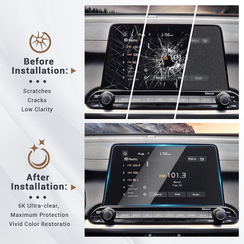 Yee Pin Screen Protector for Kia Forte 8' Touchscreen Display, 9H Tempered Glass, Compatible with 2019-2024 Forte Models...