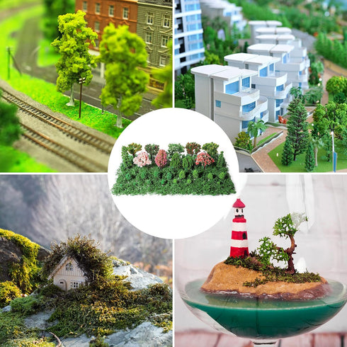 28 Pcs Model Trees Fake Miniature Trees Diorama Supplies Model Scenery Supplies Miniature Garden Accessories with Faux Moss Snow Leaves Decor for ...