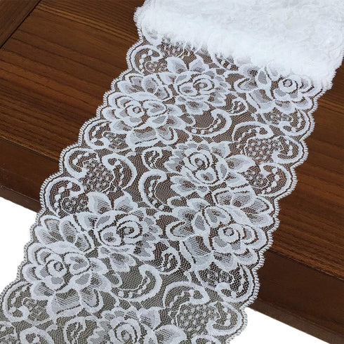 Olive Lace 6 inches Wide White Stretchy lace Ribbon Elastic Trim Fabric with Floral Pattern for Bridal Wedding Decorations , Sewing DIY Making and...
