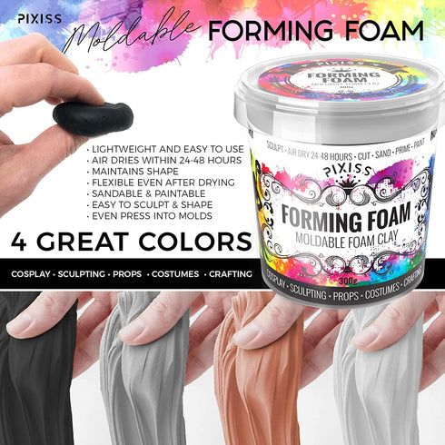 Foam Clay Sculpting Foam for Cosplay (300 Gram Beige), 14 Sculpting Tools, Craft Knife with Extra Blades and Sculpting Points, Soft Air Dry Moldab...