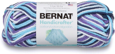 Bernat Handicrafter Cotton Ombre Yarn, 1.5 oz, Gauge 4 Medium, 100% Cotton, Moondance Ombre...