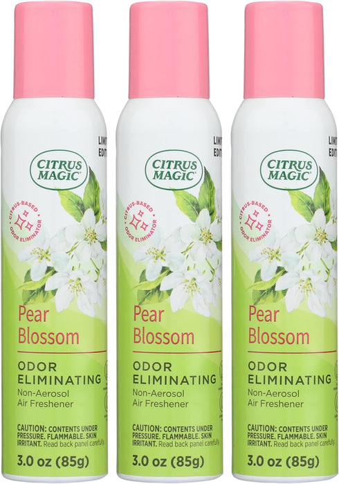 Citrus Magic Limited Edition Odor Eliminating Air Freshener Spray, Pear Blossom, 3-Ounce, Pack of 3...