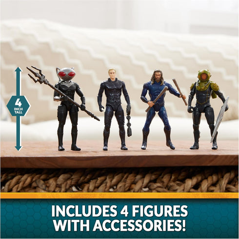 DC Comics, Aquaman Volcanic Island Pack (Amazon Exclusive), 4 Collectible Action Figures with Accessories, Superhero Kids Toys for Boys Ages 3+...