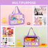 Chenille Letter Patch Clear Makeup Bag, Preppy Nylon Makeup Bag with Handle and Zipper, Waterproof Large Clear Travel Toiletry Bag Storage Bag for...