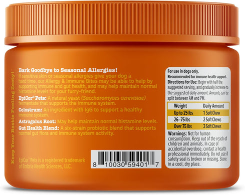 Zesty Paws Dog Allergy Relief - Anti Itch Supplement - Omega 3 Probiotics for Dogs - Digestive Health - Soft Chews for Skin & Seasonal Allergies -...