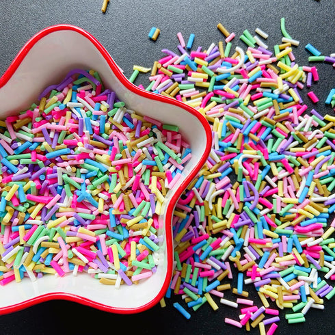 50g Fake Sprinkles Resin Sprinkles Fake Candy Sprinkles Clay Sprinkles Polymer Sprinkles Polymer Clay Slices for Nail Art DIY Crafts Cake Phone Ca...