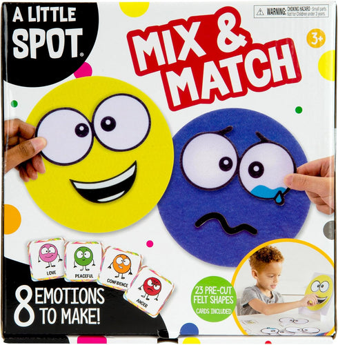 TOMY A Little Spot Mix and Match Kids' Craft Kit - Social Emotional Learning Activities - Sensory Play with Soft Felt Emotion Spots, Double-Sided ...