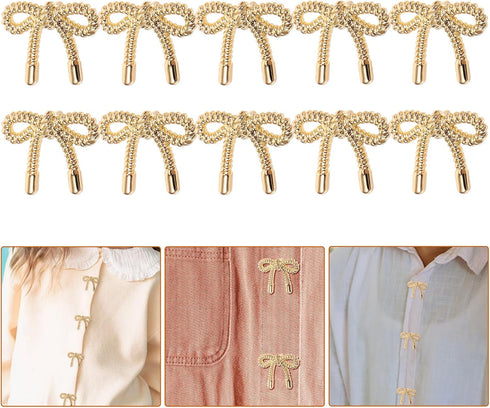 Operitacx 10pcs Bow Button: Pant Waist Tightener - Shirt Clips for Women Clothing - Coat Buttons - Button Pins for Jeans - Sewing Fastener - Brooc...