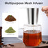 IPOW 2 Pack Extra Fine Mesh Coffee Filter with Coaster Lid and Double-sided Handle, Micron Mesh Tea Infuser for Loose Tea, Food-grade Stainless St...
