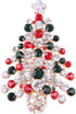 5 Pcs Multicolor Christmas Tree Brooch Set Crystal Rhinestone Xmas Brooches Pin Tiered Leaf Scarf Scarves Shawl Clip Holiday Jewelry Wedding Party...